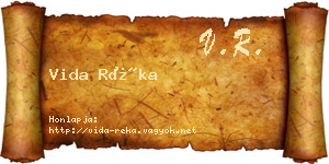 Vida Réka névjegykártya